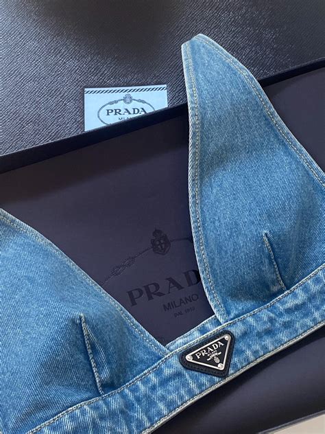 prada denim bra